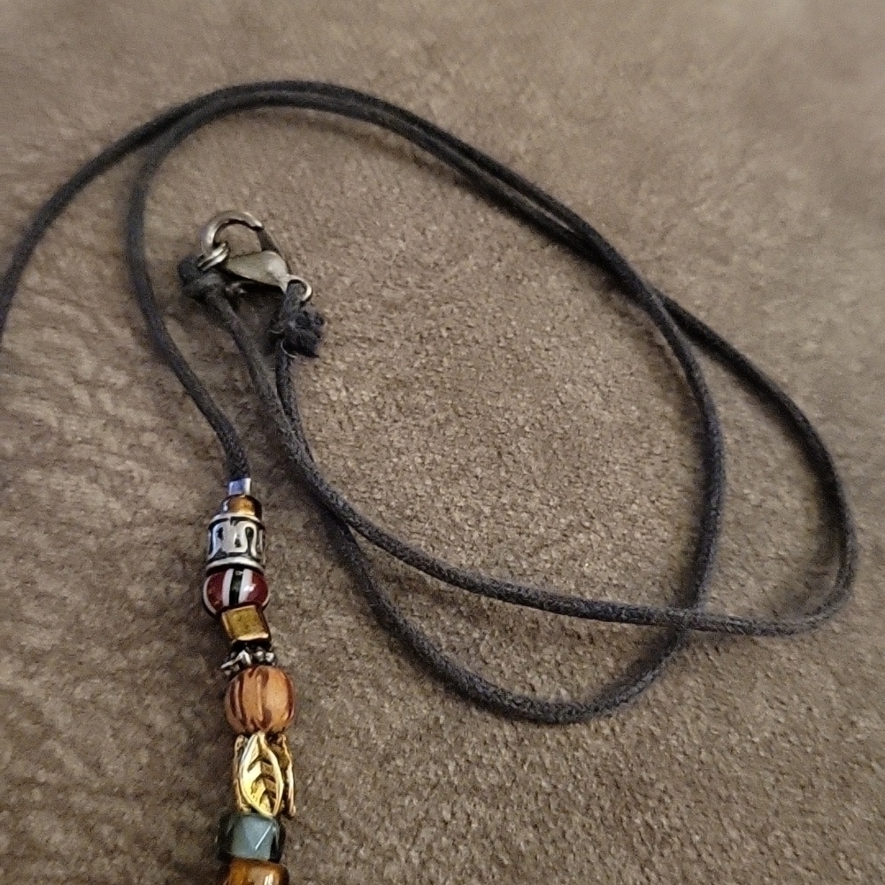 Handmade Western Gemstone Metal Beaded Unisex Necklace - Picture 6 of 6